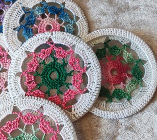 X6 Posavasos Cristal Crochet Boho