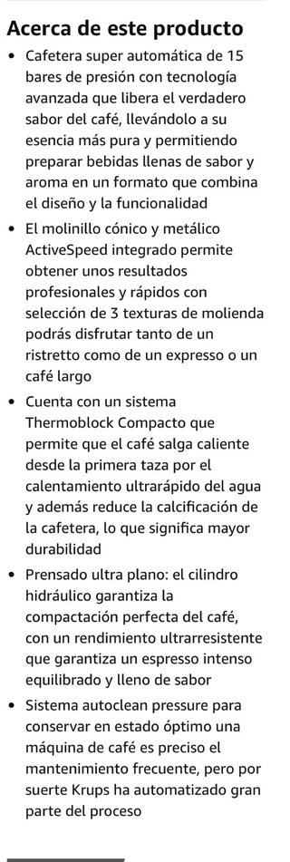 Cafetera Krups Arabica Automática