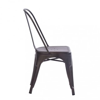 Sedia da Pranzo Nera in Acciaio Industrial 53x85cm