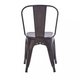 Sedia da Pranzo Nera in Acciaio Industrial 53x85cm