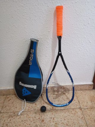 Raqueta de Squash Boomerang con Funda y Pelota