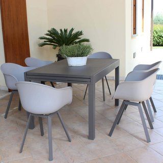Sedia da Pranzo con Braccioli Gambe in Alluminio