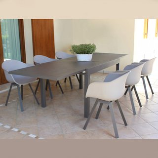 Sedia da Pranzo con Braccioli Gambe in Alluminio