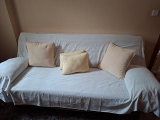 Sofá Cama con Funda Blanca