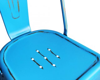 Sedia da Pranzo Metallo Azzurro Anticato 35x85cm