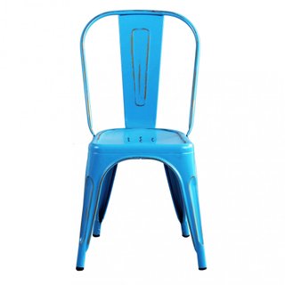 Sedia da Pranzo Metallo Azzurro Anticato 35x85cm