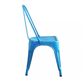 Sedia da Pranzo Metallo Azzurro Anticato 35x85cm