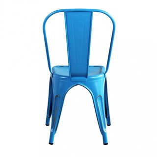 Sedia da Pranzo Metallo Azzurro Anticato 35x85cm