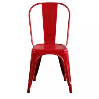 Sedia da Pranzo in Metallo Rosso Anticato 35x85cm