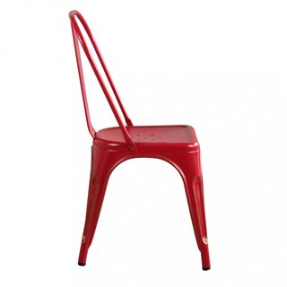 Sedia da Pranzo in Metallo Rosso Anticato 35x85cm