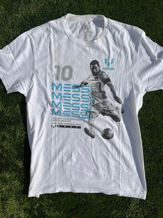 Camiseta Messi Blanca Logo GOAT Talla M