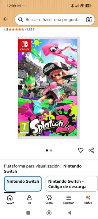 Nintendo Switch Splatoon 2 Juego