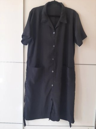 Vestido Vintage Negro Manga Corta