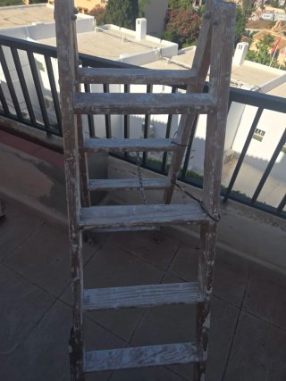Escalera madera 5 peldaños