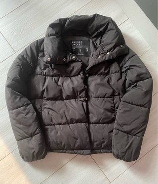Ropa invierno Chaqueta acolchada negra, talla S