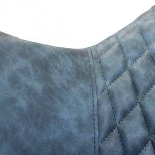 Sedia Pranzo Imbottita Ecopelle Blu Gambe Metallo