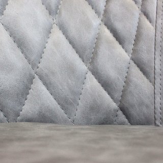 Sedia in Ecopelle Grigia Trapuntata con Braccioli