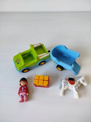 Playmobil 123 Jinete con Remolque 6958 COMPLETO