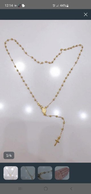 Rosario de oro 18kcon cruz