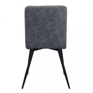 Sedia da Pranzo Ecopelle Grigio Gambe in Metallo