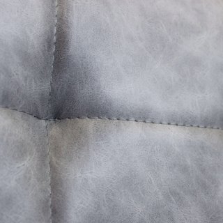 Sedia da Pranzo Ecopelle Grigio Gambe in Metallo