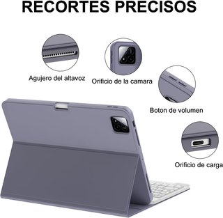 Funda teclado Xiaomi Pad 7/8 lila Bluetooth