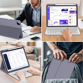 Funda teclado Xiaomi Pad 7/8 lila Bluetooth