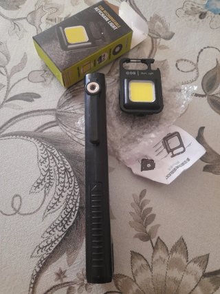 Juego de 2 linternas COB recargables