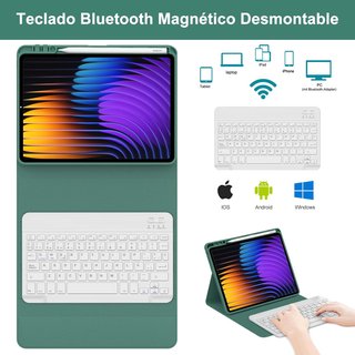 Funda teclado Xiaomi Pad 7/7 Pro verde Bluetooth