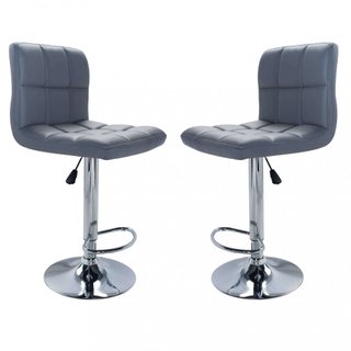 Sgabello Bar Girevole Regolabile Ecopelle Grigio
