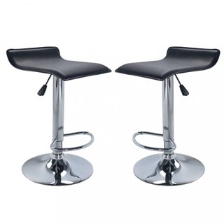 Sgabello Bar Regolabile 64/84cm Ecopelle Nero