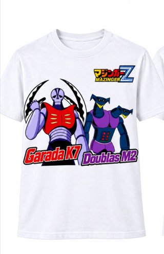 Camiseta Mazinger Z Garada K7 y Doublas M2, nueva