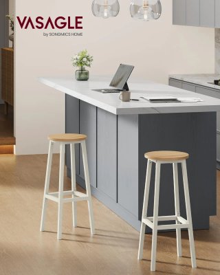 Set 2x Taburetes de Bar VASAGLE LBC132Y01 74 cm