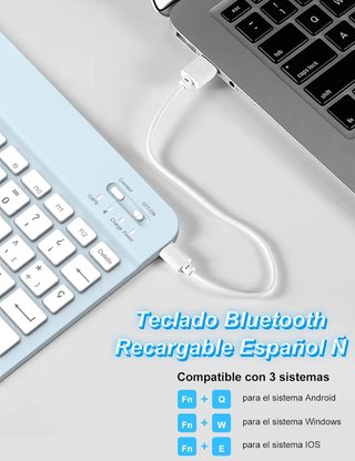 Teclado Bluetooth iPad 10/11 gen español azul
