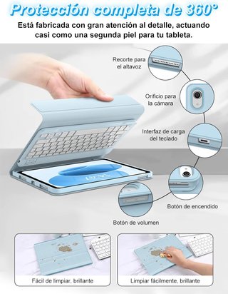 Teclado Bluetooth iPad 10/11 gen español azul