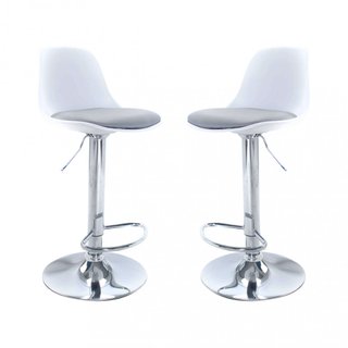 Sgabello Bar Altezza Regolabile Girevole Bianco