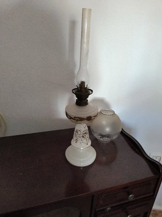 Quinqué Antiguo de Cristal