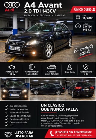 Audi A4 2008 2.0tdi 143cv único dueño