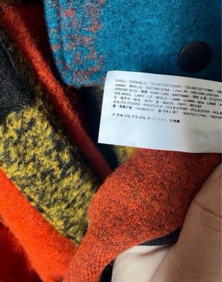 Abrigo de lana patchwork talla única