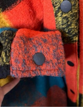 Abrigo de lana patchwork talla única