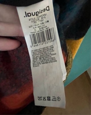Abrigo de lana patchwork talla única