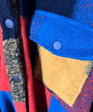 Abrigo de lana patchwork talla única
