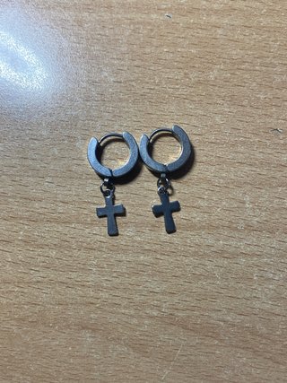 Pendientes Aro Cruz Plata