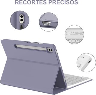 Funda teclado Samsung Tab S10+ 12.4 lila