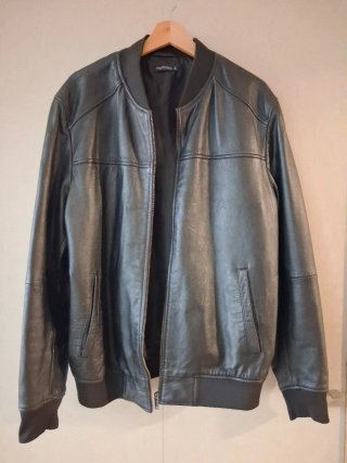 Cazadora de cuero negra Inextenso XL