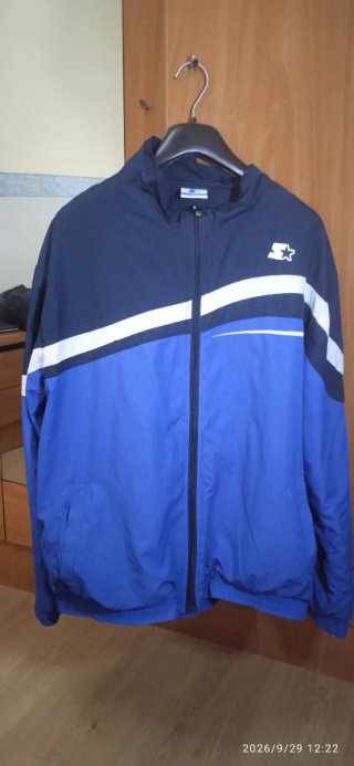 Chaqueta Starter Vintage Azul y Blanca