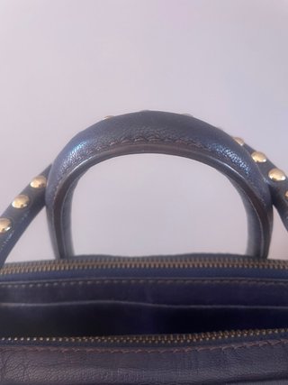 Bolso Piel Gloria Ortiz Tachuelas Dorado