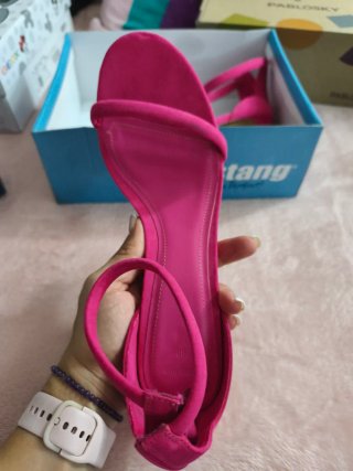 Sandalias de Tacón Fucsia Mustang Talla 40