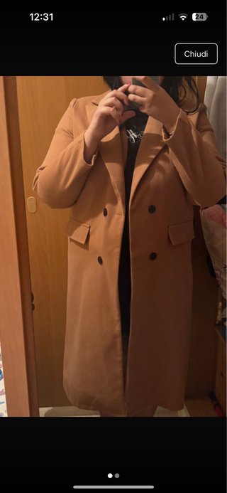 Giacca lunga beige