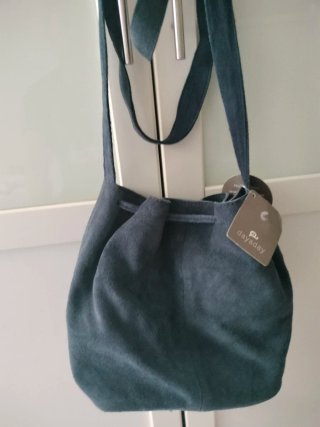 Bolso Dayaday de Piel Natural Azul